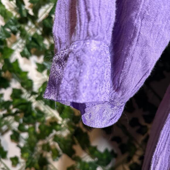 Unique rare vintage lavender light purple maxi prairie cottage core dress - Picture 3 of 6